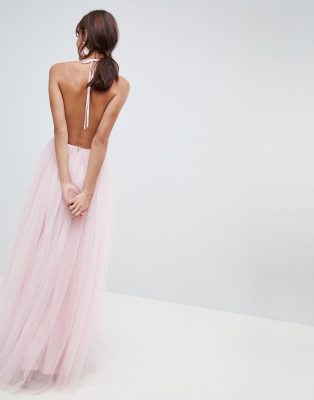 asos design tulle maxi dress