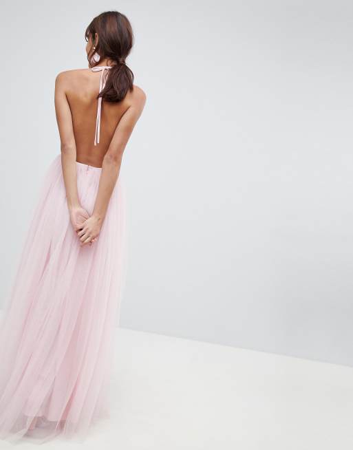 Asos design premium tulle clearance one shoulder maxi dress