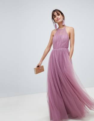 Asos design premium tulle one shoulder maxi clearance dress