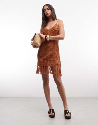 fringed crochet midi dress Champagne Fringe Crochet Maxi Dress Sweetheart Neckline Large