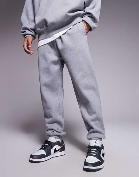 ASOS DESIGN premium heavy weight oversized joggers 400gsms in grey marl - view 1