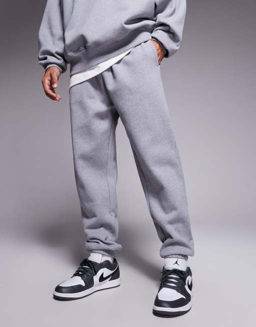 ASOS DESIGN premium heavy weight oversized joggers 400gsms in grey marl