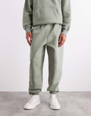 Asos Design Premium Heavy Weight Oversized Sweatpants 400gsms In Green