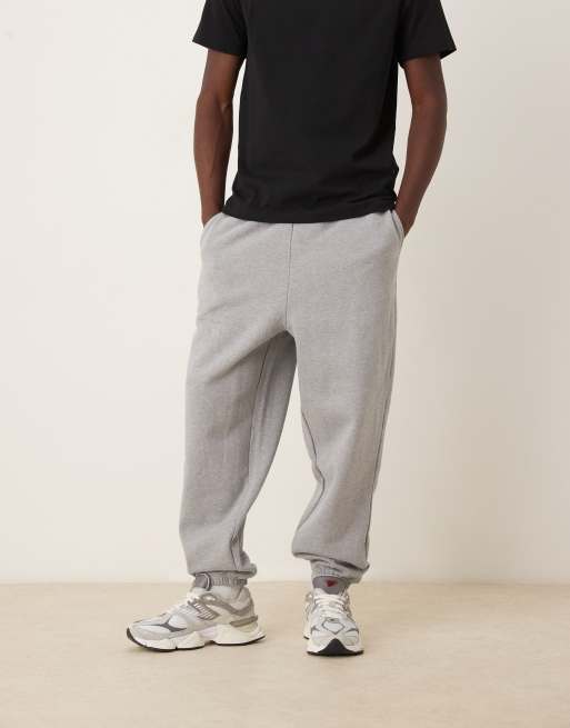 ASOS DESIGN premium heavy weight sweatpants 400gsms in gray heather