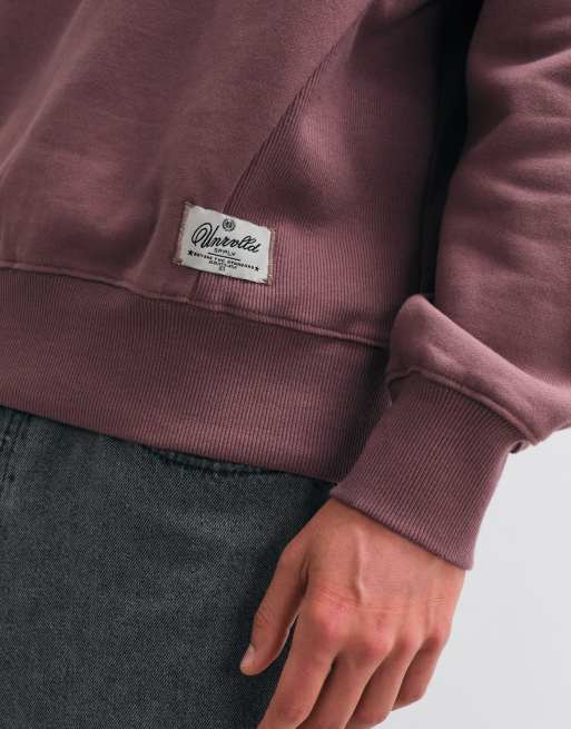 ASOS DESIGN premium heavyweight 400gsm relaxed crew neck sweatshirt in Pink, 3 of 5