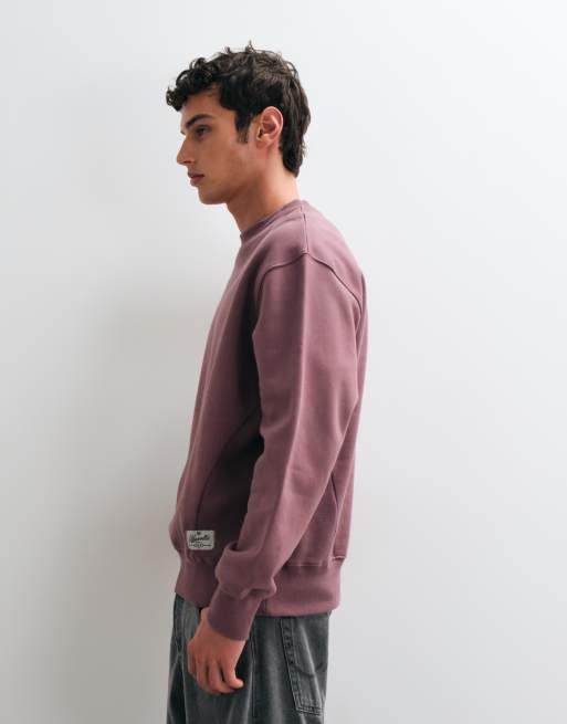 ASOS DESIGN premium heavyweight 400gsm relaxed crew neck sweatshirt in Pink, 4 of 5