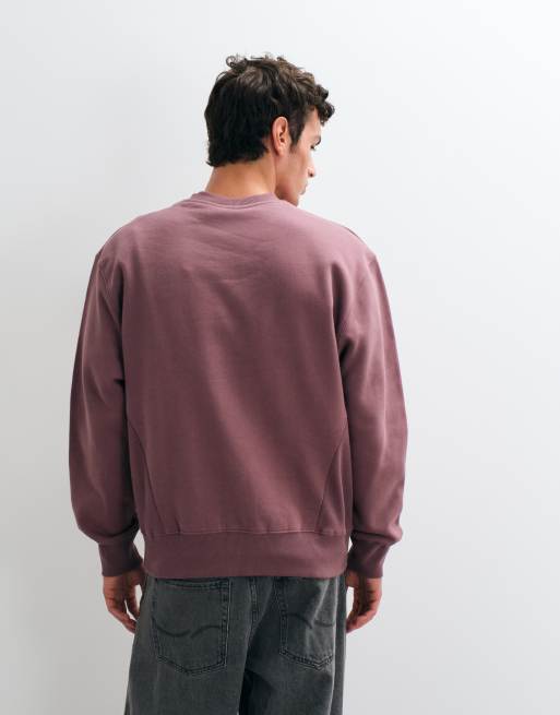 ASOS DESIGN premium heavyweight 400gsm relaxed crew neck sweatshirt in Pink, 5 of 5
