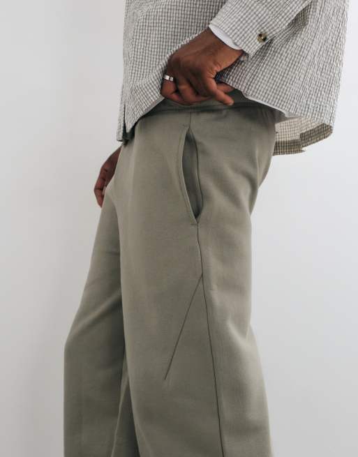 ASOS DESIGN premium heavyweight 400gsm slim balloon jogger in dried sage, 5 of 5
