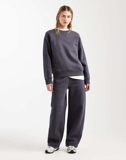 ASOS DESIGN premium heavyweight 500gsm seamed set in charcoal - view 1