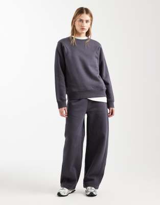 Asos Design Premium Heavyweight 500gsm Seamed Sweatshirt In Gray