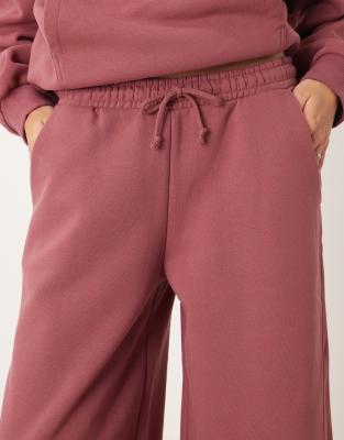 Asos Design Premium Heavyweight 500gsm Seamed Wide Leg Sweatpants In Pink