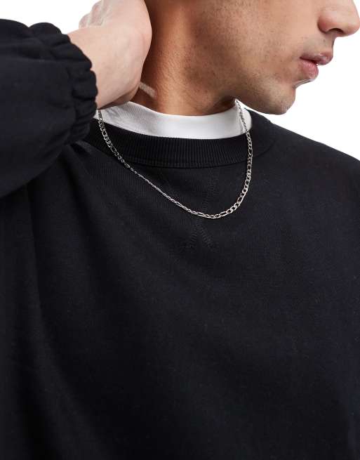 ASOS DESIGN premium heavyweight boxy oversized co -ord sweatshirt in 400gsms in black, 3 of 4