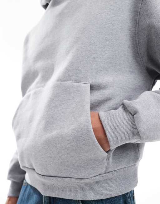 ASOS DESIGN premium heavyweight boxy oversized hoodie 400gsm in gray heather