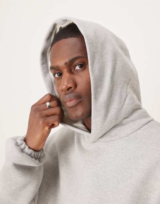 ASOS DESIGN premium heavyweight boxy oversized hoodie 650gsm in gray heather - part of a set
