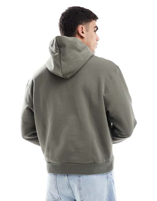 ASOS DESIGN premium heavyweight boxy oversized hoodie 400gsm in mid green