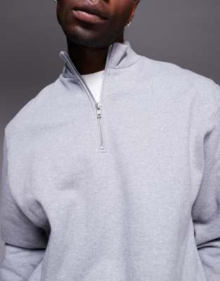バービー ASOS DESIGN premium heavyweight boxy oversized quarter zip