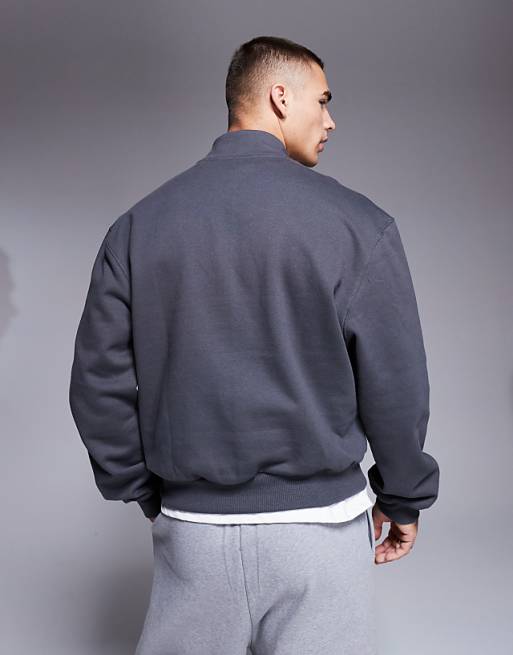 ASOS DESIGN premium heavyweight boxy oversized quarter zip ASOS DESIGN premium heavyweight boxy oversized quarter zip