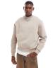 ASOS DESIGN premium heavyweight boxy oversized sweatshirt 400gsm in brown