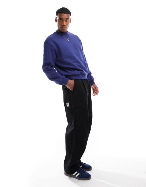 ASOS DESIGN premium heavyweight boxy oversized sweatshirt 400gsm in blue, 2 of 4