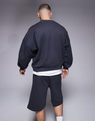 Asos Design Premium Heavyweight Boxy Oversized Sweatshirt With Dropped Shoulder 400gsm
