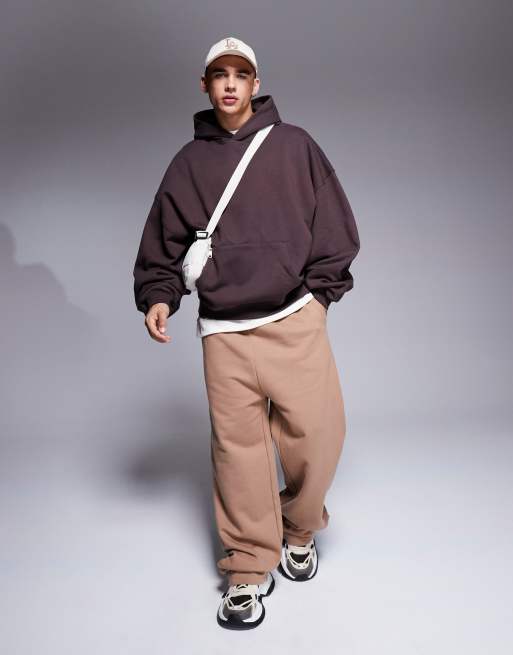ASOS DESIGN premium heavyweight extreme oversized hoodie 400gsm in brown