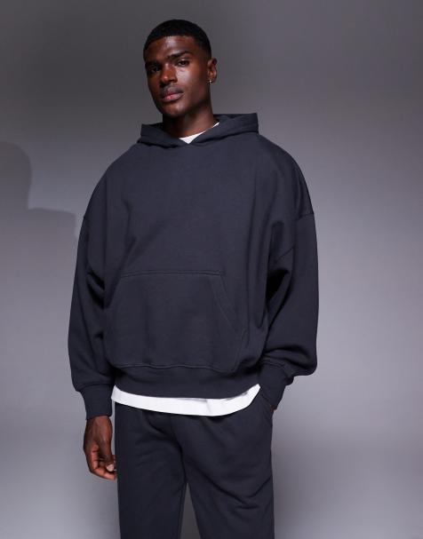 ASOS DESIGN premium heavyweight extreme oversized hoodie 400gsm in gray - view 1