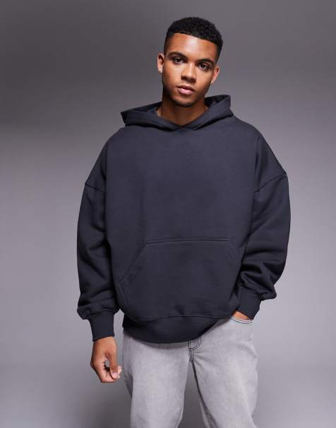 ASOS DESIGN premium heavyweight extreme oversized hoodie 400gsm in grey - view 1