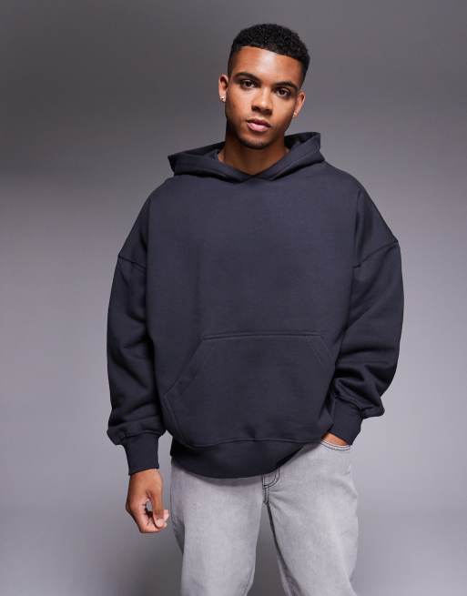 ASOS DESIGN premium heavyweight extreme oversized hoodie 400gsm in grey