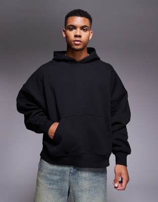 premium heavyweight extreme oversized hoodie in 400gsm black