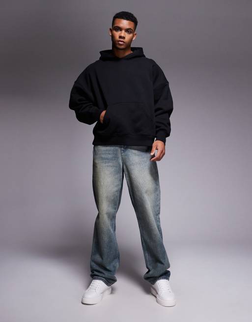 ASOS DESIGN premium heavyweight extreme oversized hoodie in 400gsm black 