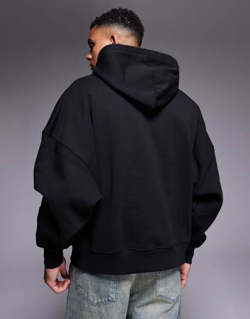 ASOS DESIGN premium heavyweight extreme oversized hoodie in 400gsm black 