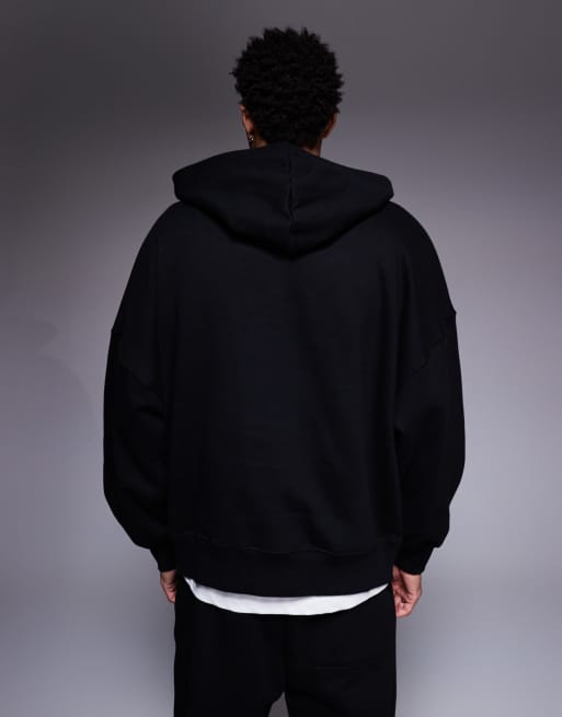 ASOS DESIGN premium heavyweight extreme oversized hoodie in 400gsm black, 3 of 6