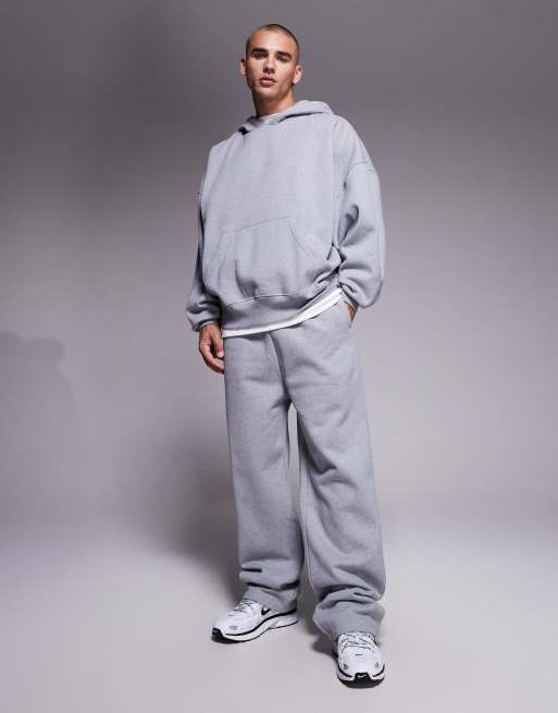 ASOS DESIGN premium heavyweight extreme oversized hoodie in 400gsm grey marl - LGREY, 2 of 5