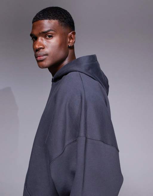 ASOS DESIGN premium heavyweight extreme oversized hoodie in 400gsm in grey, 4 of 6