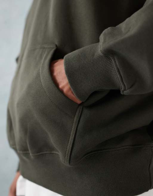 ASOS DESIGN premium heavyweight extreme oversized hoodie in 400gsm khaki, 5 of 5