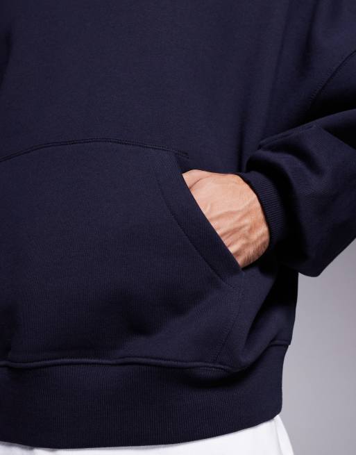ASOS DESIGN premium heavyweight extreme oversized hoodie in 400gsm navy 