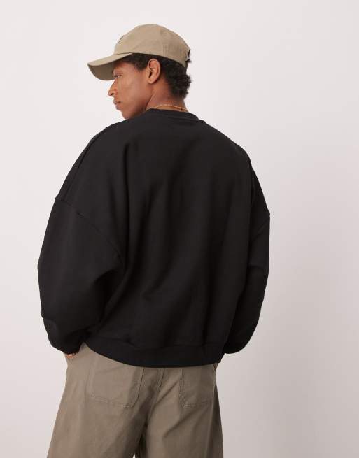 ASOS DESIGN premium heavyweight extreme oversized sweatshirt 400gsm in black