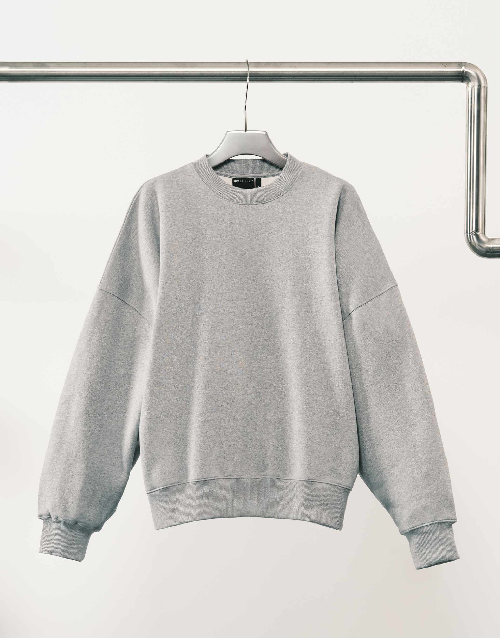 ASOS DESIGN premium heavyweight extreme oversized sweatshirt in 400gsm grey marl - LGREY
