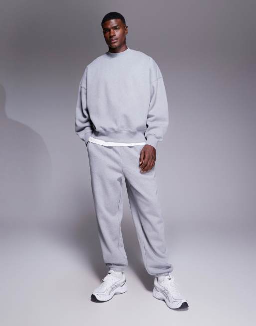 ASOS DESIGN premium heavyweight extreme oversized sweatshirt in 400gsm grey marl, 2 of 6