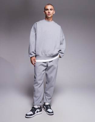 Asos Design Premium Heavyweight Extreme Oversized Sweatshirt In Gray