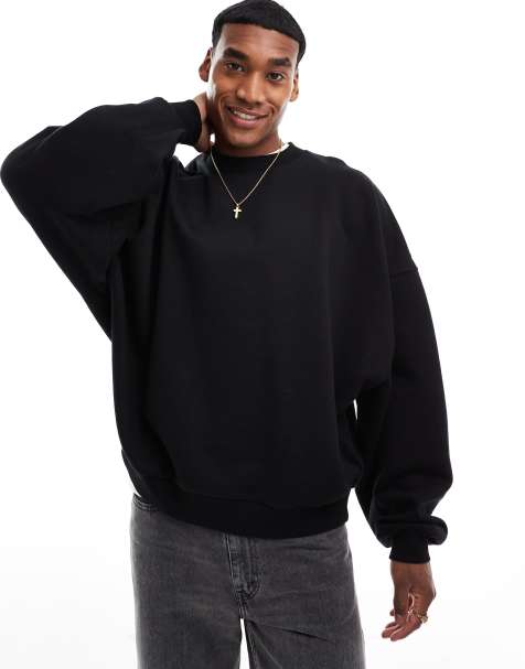 ASOS DESIGN premium heavyweight extreme oversized sweatshirt in black - view 1