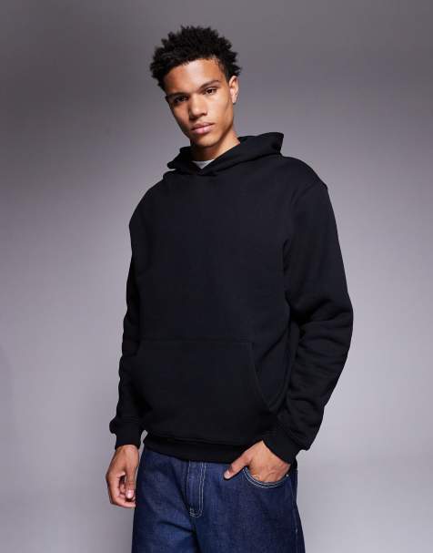 ASOS DESIGN premium heavyweight hoodie in 400gsm in black - BLACK - BLACK - view 1