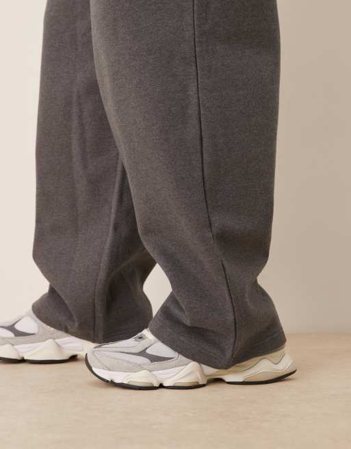 ASOS DESIGN premium heavyweight oversized balloon sweatpants 400gsm in charcoal heather