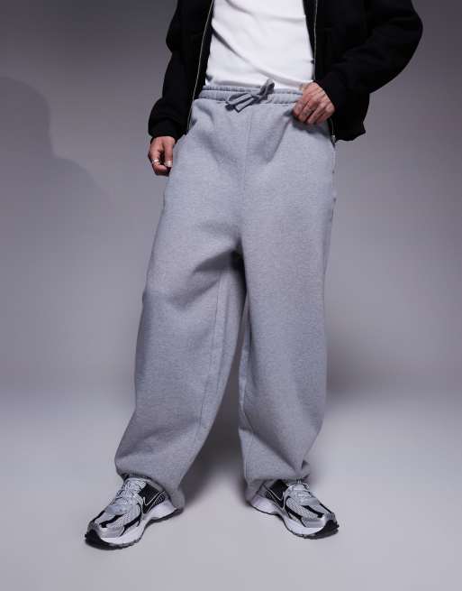 ASOS DESIGN premium heavyweight oversized balloon sweatpants 400gsm in gray heather