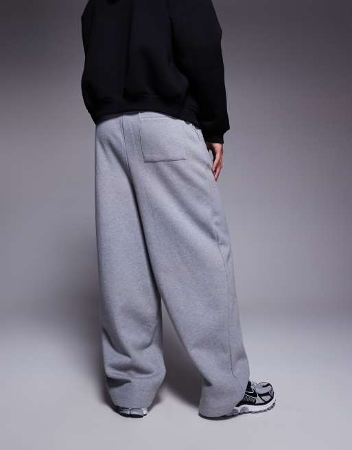 ASOS DESIGN premium heavyweight oversized balloon sweatpants 400gsm in gray heather