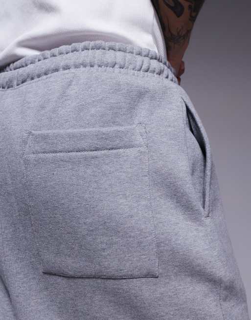 ASOS DESIGN premium heavyweight oversized balloon sweatpants 400gsm in gray heather