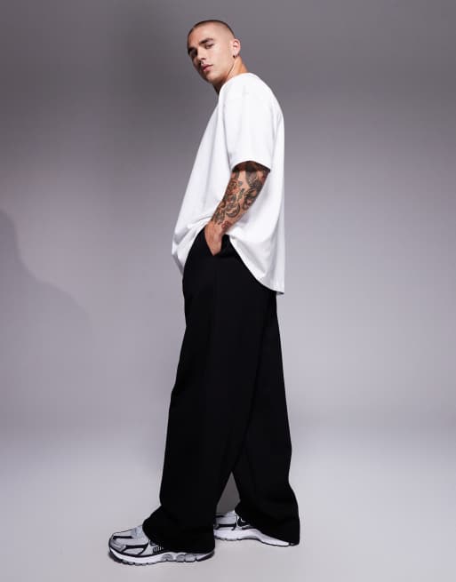 ASOS DESIGN premium heavyweight oversized balloon sweatpants in 400 gsm black