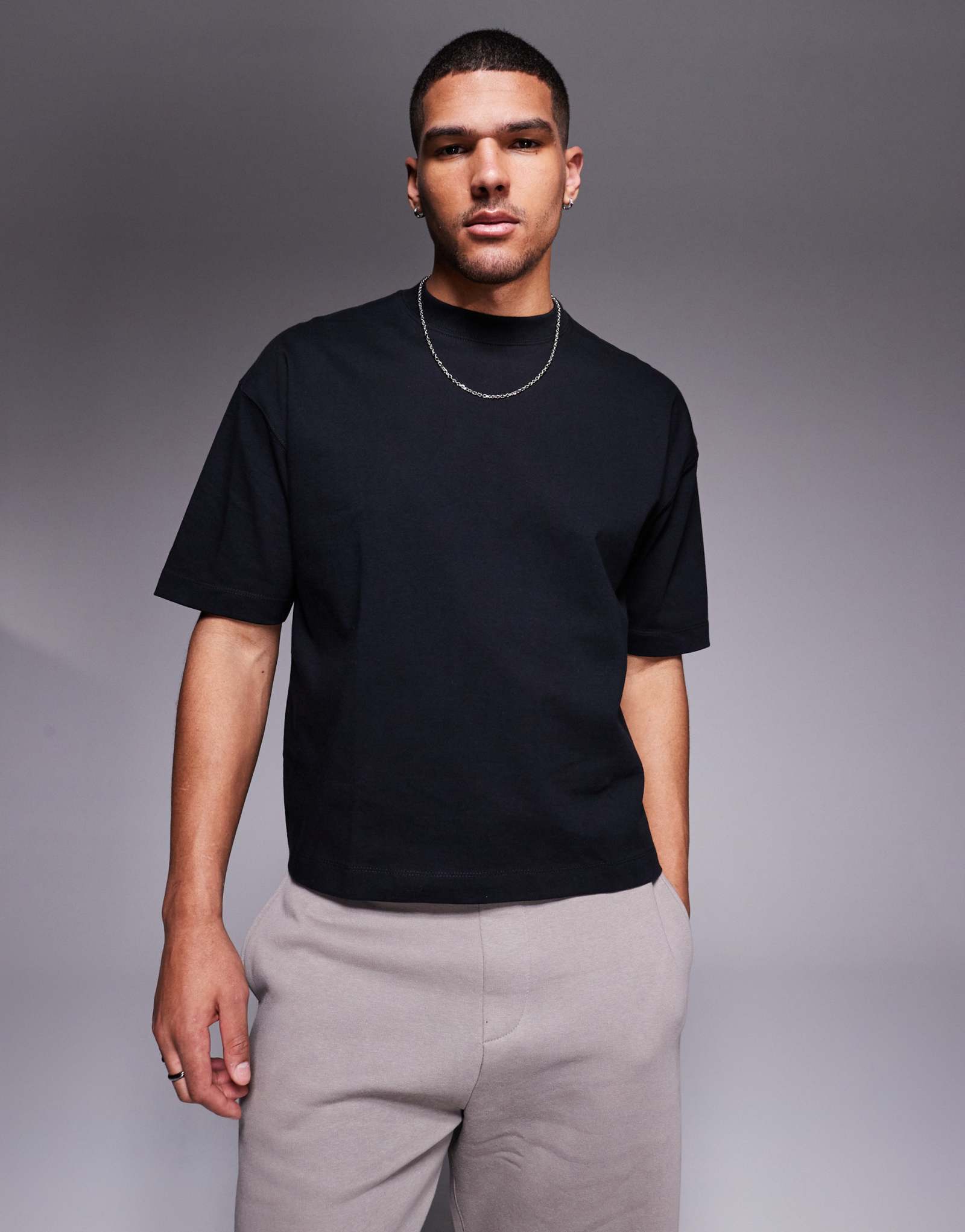 Облегающая футболка ASOS DESIGN premium heavyweight oversize 300gsm черного цвета