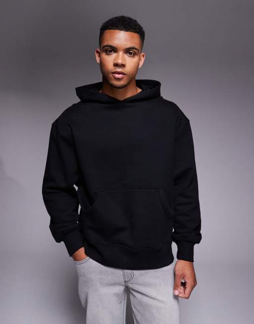 ASOS DESIGN premium heavyweight oversized hoodie 400gsm in black