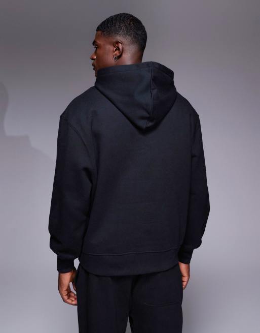 ASOS DESIGN premium heavyweight oversized hoodie 400gsm in black